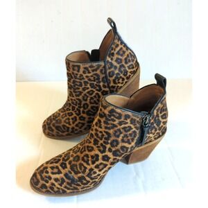 SOFFT Tamela Women Botties 9 Coffee Leopard Calf Hair Wild Thing Hipster Cool